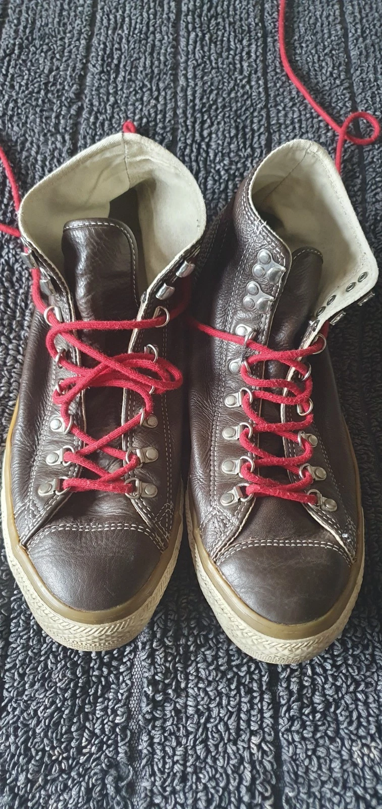 Converse Chuck Taylor alte in pelle cioccolato UK10 132380C