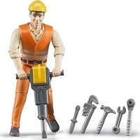 Gadget - Bruder: 60020 - Personaggio Operaio Edile Con Accessori -D- Bruder