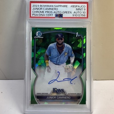 2023 Bowman Sapphire Edition - Junior Caminero Auto Green /50 PSA 9 Auto 10