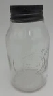 Vintage Horlicks Malted Milk, Racine Wis USA Clear glass  jar w/lid 5" tall