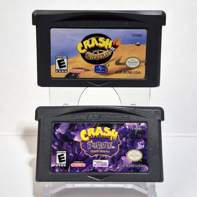 Crash Bandicoot Purple: Ripto's Rampage & Nitro Kart Bundle GBA Cartridges WORKS