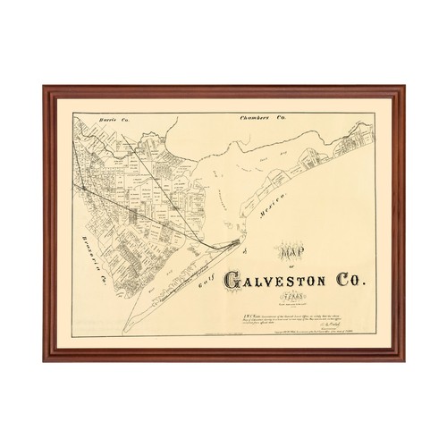 Old Map of Galveston County, TX 1879 - Vintage Texas Art - Picture 1 of 29