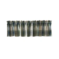 Troutman Green Plaid Woven Cotton Country Cottage Valance 72" x 14"