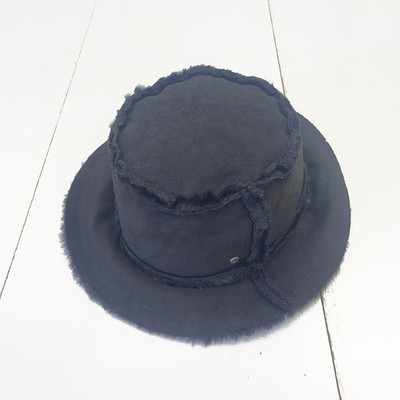 Steve Madden Hat Top Womens One Size Black Faux Fur Fleece Lined Winter Warm