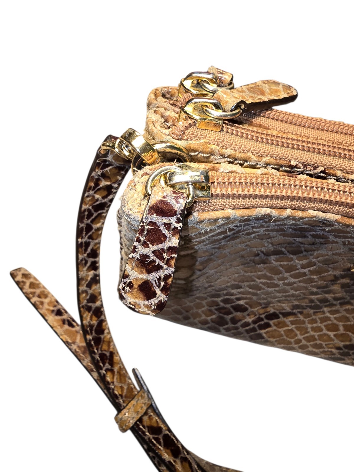 Michael Kors Bedford Gusset Python Embossed Leath… - image 8