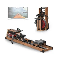 JOROTO Water Rowing Machine for Home Use, Oak Wood Foldable Rower Machine 330...
