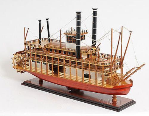 HANDMADE KING MISSISIPIi WOODEN MODEL BOAT 30 INCHES. - Picture 8 of 12