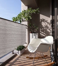 5ft Tall Balcony Fence Windscreen Privacy Screen Shade Cover Garden Pool Smoke