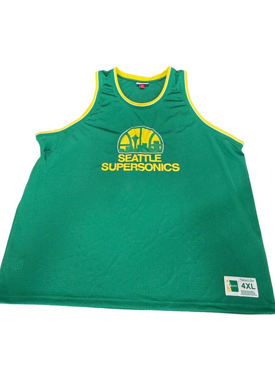 Mens NBA Seattle Supersonics Jersey Sz 4XL Mitchell Ness
