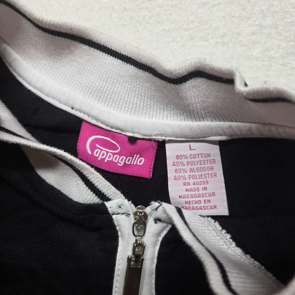 Jaqueta Cappagallo Preta Manga Longa Zíper Completo Suéter Adulto Feminino G Grande - Imagem 3 de 4