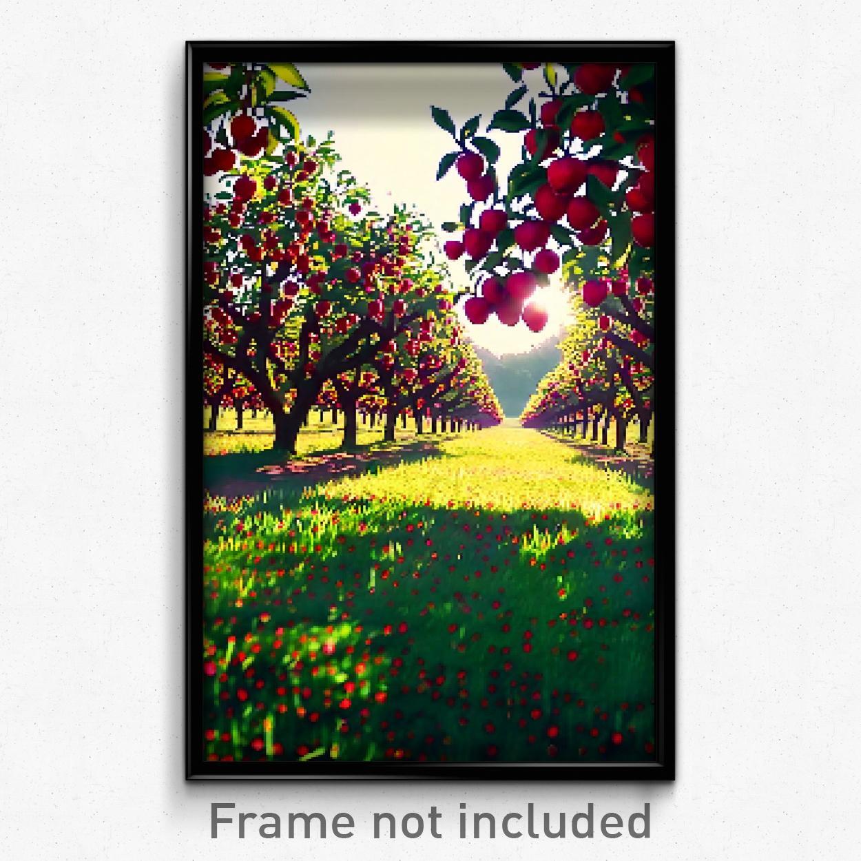 Pixel Art Poster - Spotted Orchard (8 Bit Psychedelic Trippy Video Game Print)