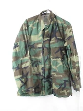 100% Cotton BDU Shirt/Coat Small Regular Hot Weather Ripstop Woodland Camo Army