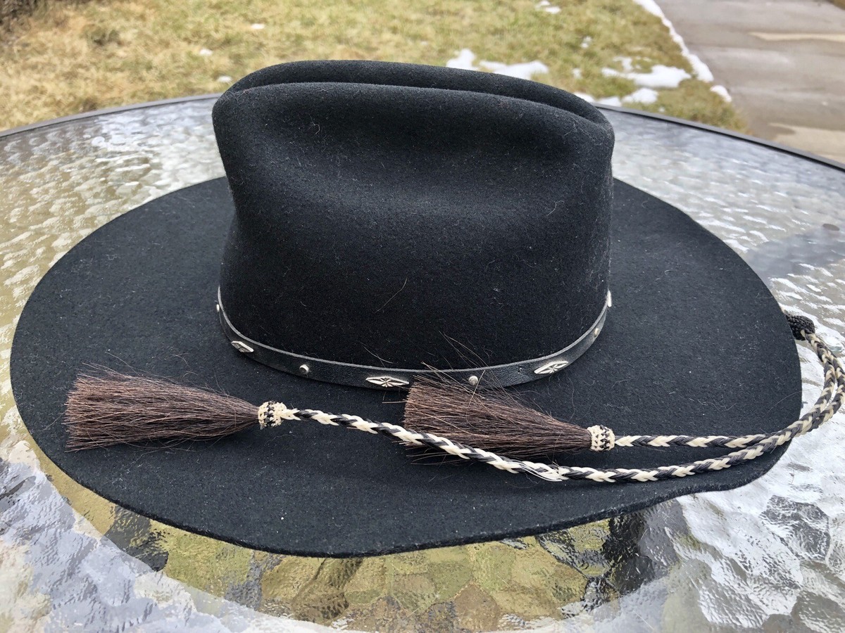 Vtg Eddy Bros Ghost Rider Jr Black Cowboy Wool Felt Hat Western