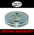 Pulley Chrome Power Steering Pump V Belt Double Groove Saginaw GM Chevy PRESS ON