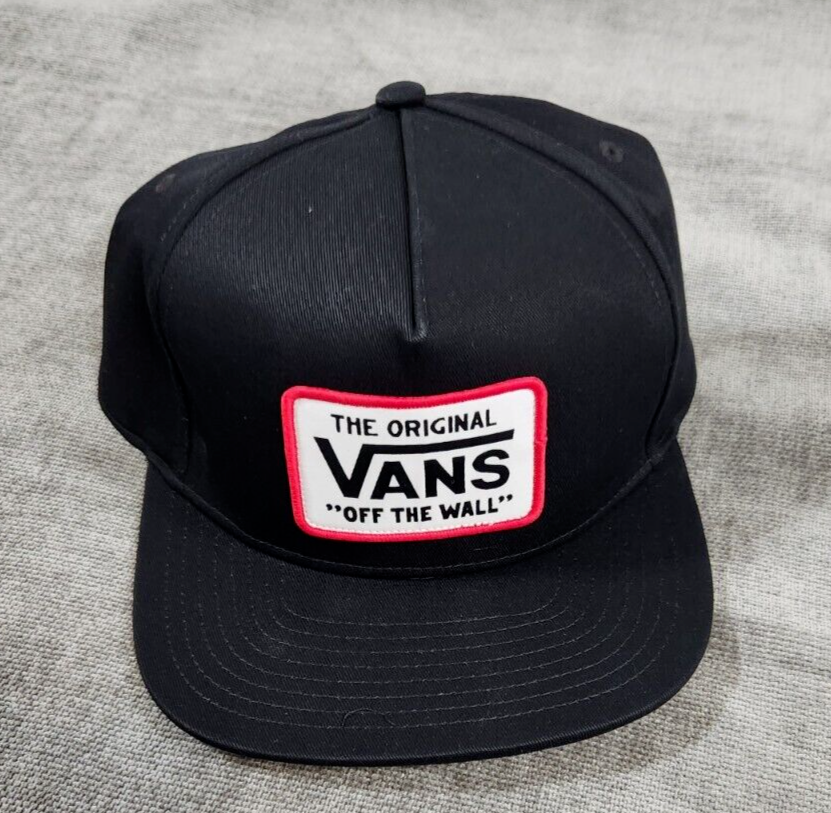 Vans Off the Wall Original Classic Black Snapback Hat Cap New With