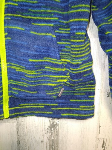 Eddie Bauer Kids Blue & Green Full Zip Up Fleece Jacket Sz Small 7/8 - Picture 2 of 6