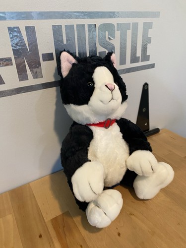 AMELA COMPANY ITEM 10171 Black & White Cat Toy Stuffed Plush - Picture 4 of 6