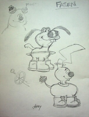 JERRY EISENBERG Unreleased Concept Art Signed Hand-Drawn Character Layout #LF