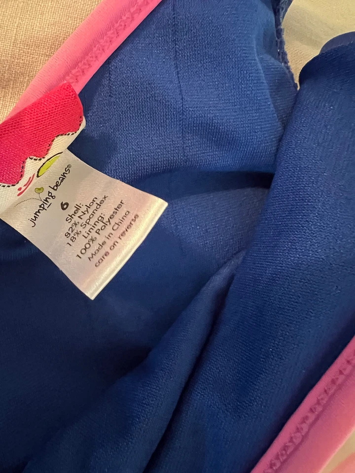 Traje de baño Jumping Bean niñas 6 piezas falda incorporada azul rosa ancla Foto 4 de 4