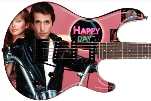 Guitar Skin Axe Wrap Re-skin Electric Bass Reface DIY The Fonz Happy Days 1703 - Picture 5 of 18