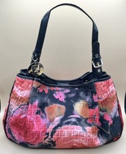 FENDI BLACK MONOGRAM FF ZUCCHINO FLORAL ONE SHOULDER HOBO BAG MVP030027 
