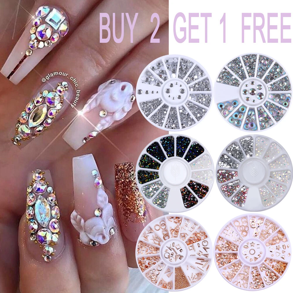 Nail Jewels, Nail Art Rhinestones , Nail Gems,Face Jewels,Nails Diamond  Kits for Women Nail Crystals for Nails Rhinestone for Makeup Kit Nail Art  (AB