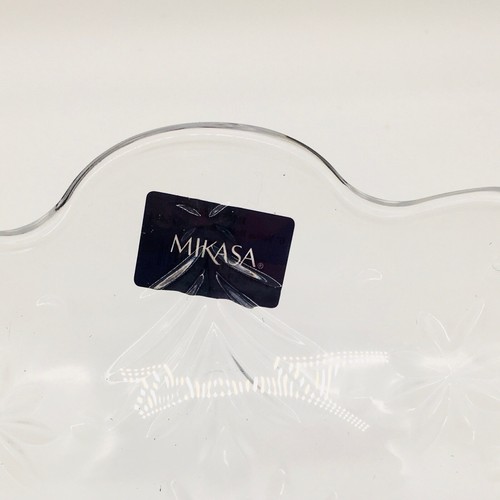 MIKASA Christmas Night Footed Glass Bowl Votive Candleholder or Candy Dish NWT - Picture 6 of 11