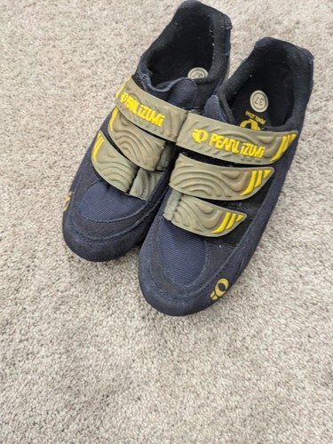 pearl izumi womens 38 Cycling Shoes US 7 Suede Blue Gray Yellow Mountain Biking - Picture 3 of 14