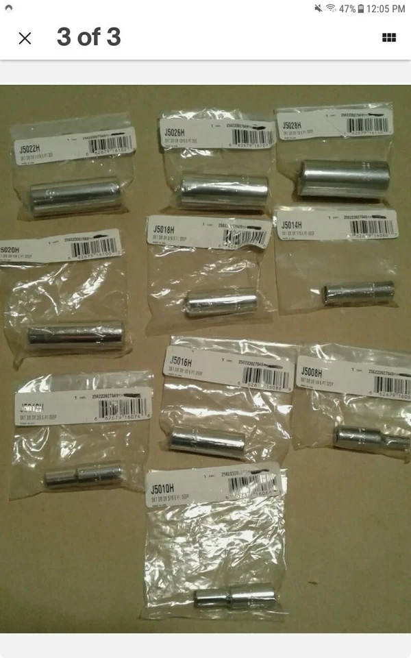 Proto 10 Piece , Deep Sockets , 3/8 Dr., 6 Point - Image 4 of 4