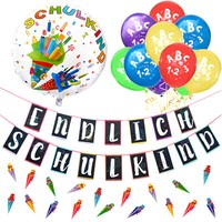 SchuleinfüHrung Schulanfang Einschulung Deko Set - Ballons + Girlande + Konfetti