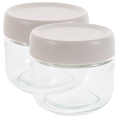 2 Pcs Airtight Storage Tank Cereal Containers Clear Jars with Lid