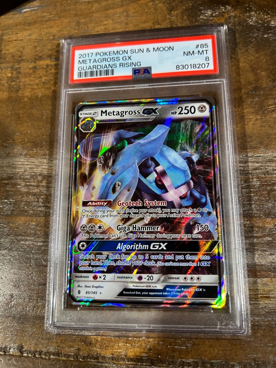 metagross gx pokemon card value POKEMON 2017 SM Guardians Rising METAGROSS GX #85 PSA 8 RARE