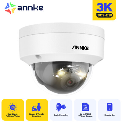 ANNKE 5MP 3K Audio POE IP Security Camera Outdoor Color Night