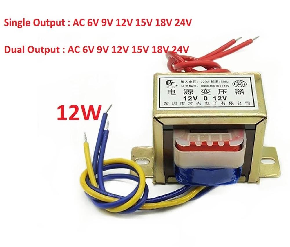 AC to AC Power Transformer, 220V 50Hz Input AC 24V Output 2W Rated EI  Single Phase Transformer for Lighting Power Supplies, Audio Equipment (24V)