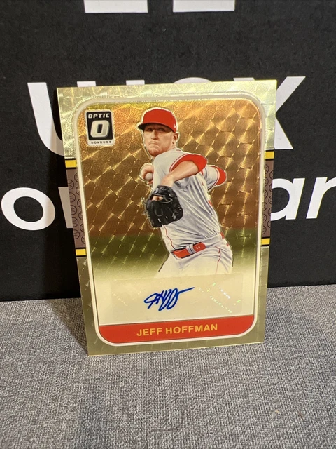 2021 Gold Panini Donruss Optic Baseball auto 1/1 Jeff Hoffman. Fast shipping!