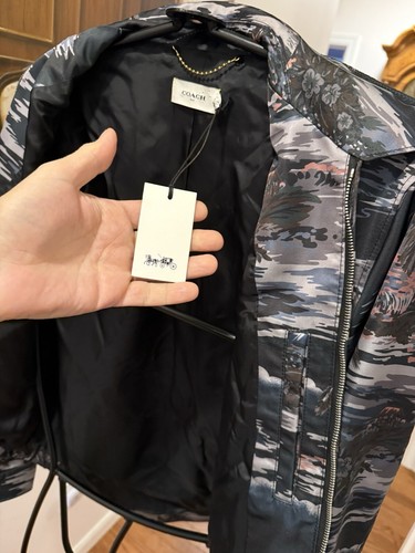 MENS COACH 1941 Coach 1941 Black Hawaiian Printed Nylon Jacket Sz 44 NWT $495 - Picture 6 of 9