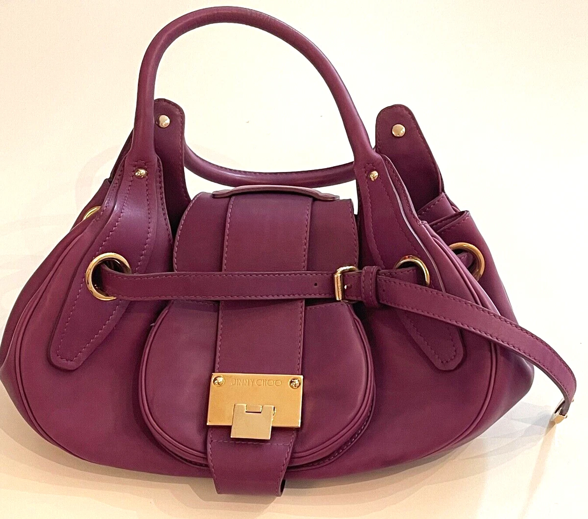 JIMMY CHOO Purple Leather Rhona Hobo bag EUC