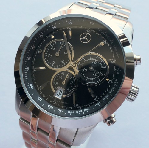 Mercedes Benz Classic Sport Car Accessory Swiss Design Luxury Chronograph Watch - Picture 6 of 21