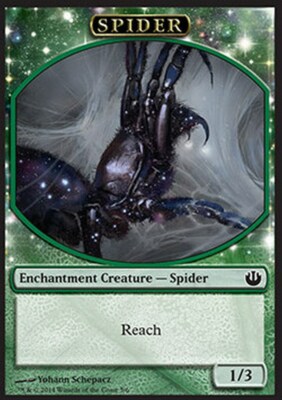 MRM ENGLISH 4x Token - Spider Reach Jeton - Spinne 1/3 getragen MTG magic JOU