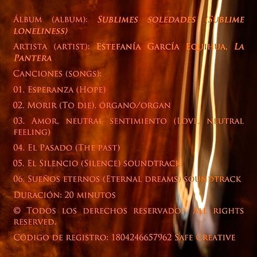 © Sublime loneliness. Original piano and organ CD by Estefania GE, La Pantera - Picture 2 of 3