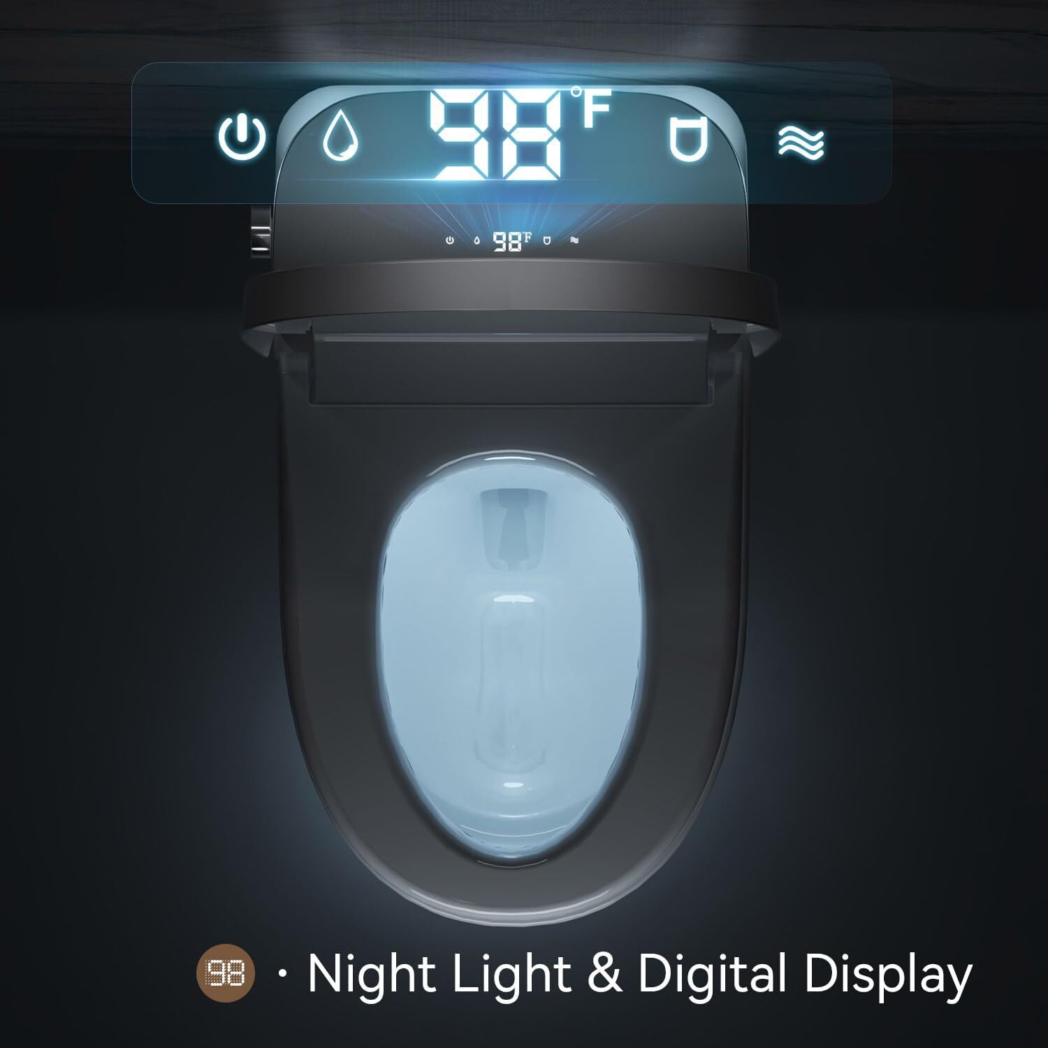 Smart Toilet with Pump-assist Flush and Kick Flush Bidet Warm Water heated seat