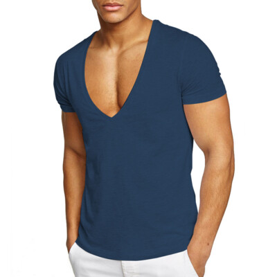 Men V Hals Der Kurzen Ärmeln T-Shirts Slim Fit Sport Sport Entspannter  