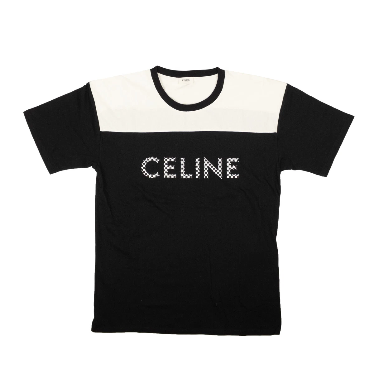 NWT CELINE Black & White Loose T-Shirt Size L $600