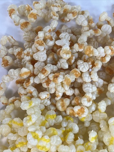 Vintage Blow Mold Plastic Popcorn Christmas Garland Movie Night~4 Strands 9’ Ea - Picture 2 of 5