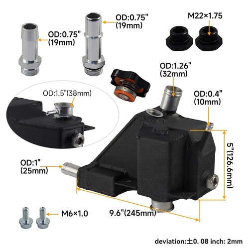 Aluminum Secondary Degas Tank for Ford F250/350 Super Duty 6.7 Powerstroke 2011+ - Picture 6 of 8