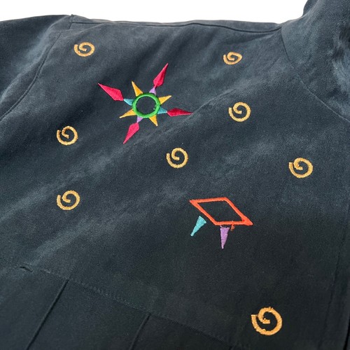 VTG Harris Wallace Women’s M Full Zip Collared Jacket Spring Colorful Artsy Geo - Picture 3 of 13