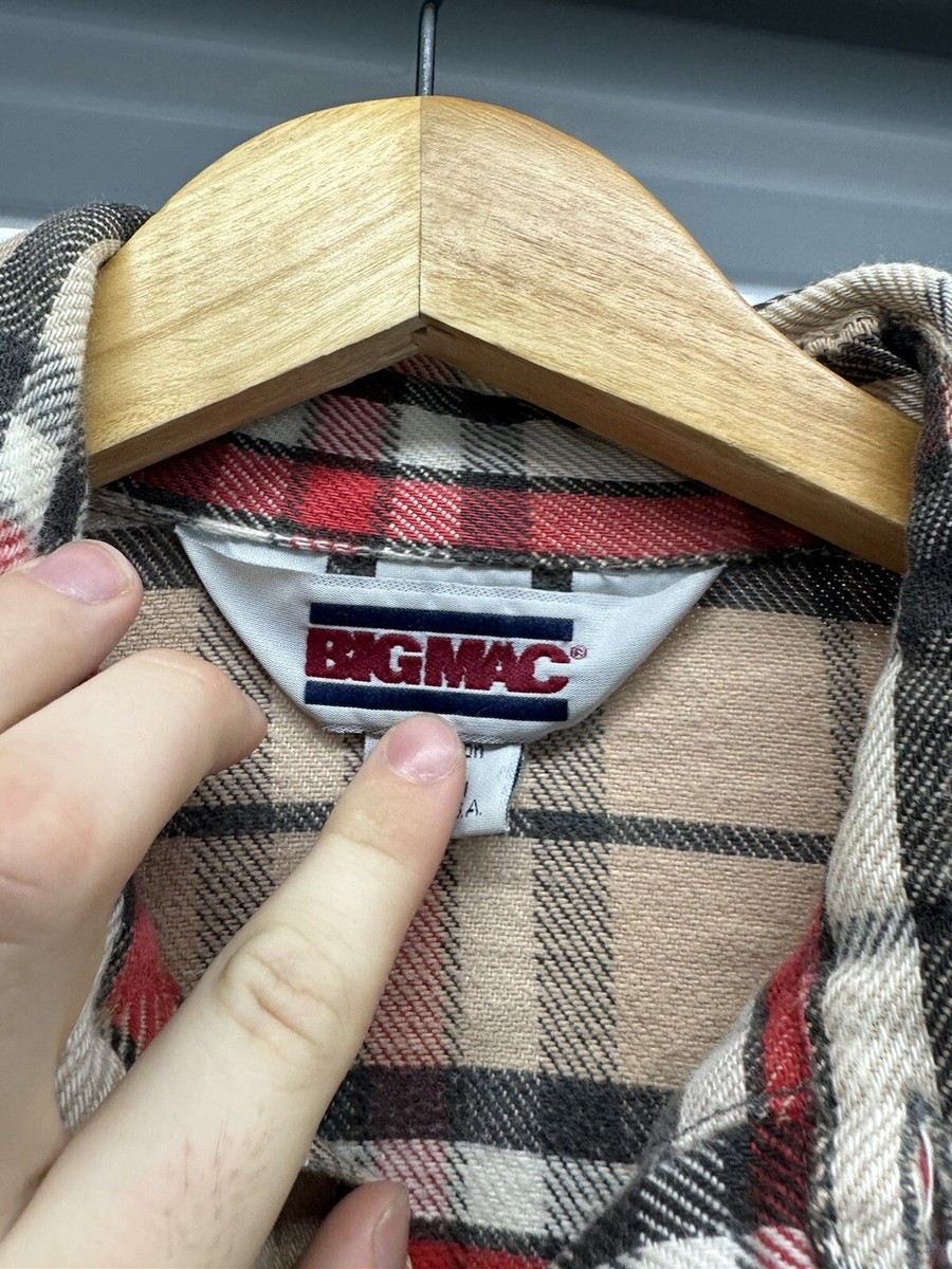 Vintage Big Mac Flannel Shirt Mens Large Tall Red 1990s