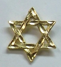 Jewish Star of David Lapel or Hat Pin in Gold Plate Made in USA by OSC NEW