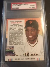 1955 Red Man Willie Mays PSA 2 w/Tab