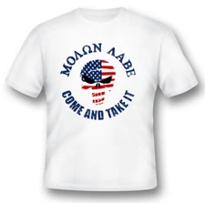 Molon Labe Come and take it. punisher 2nd amendment gun black or white tee